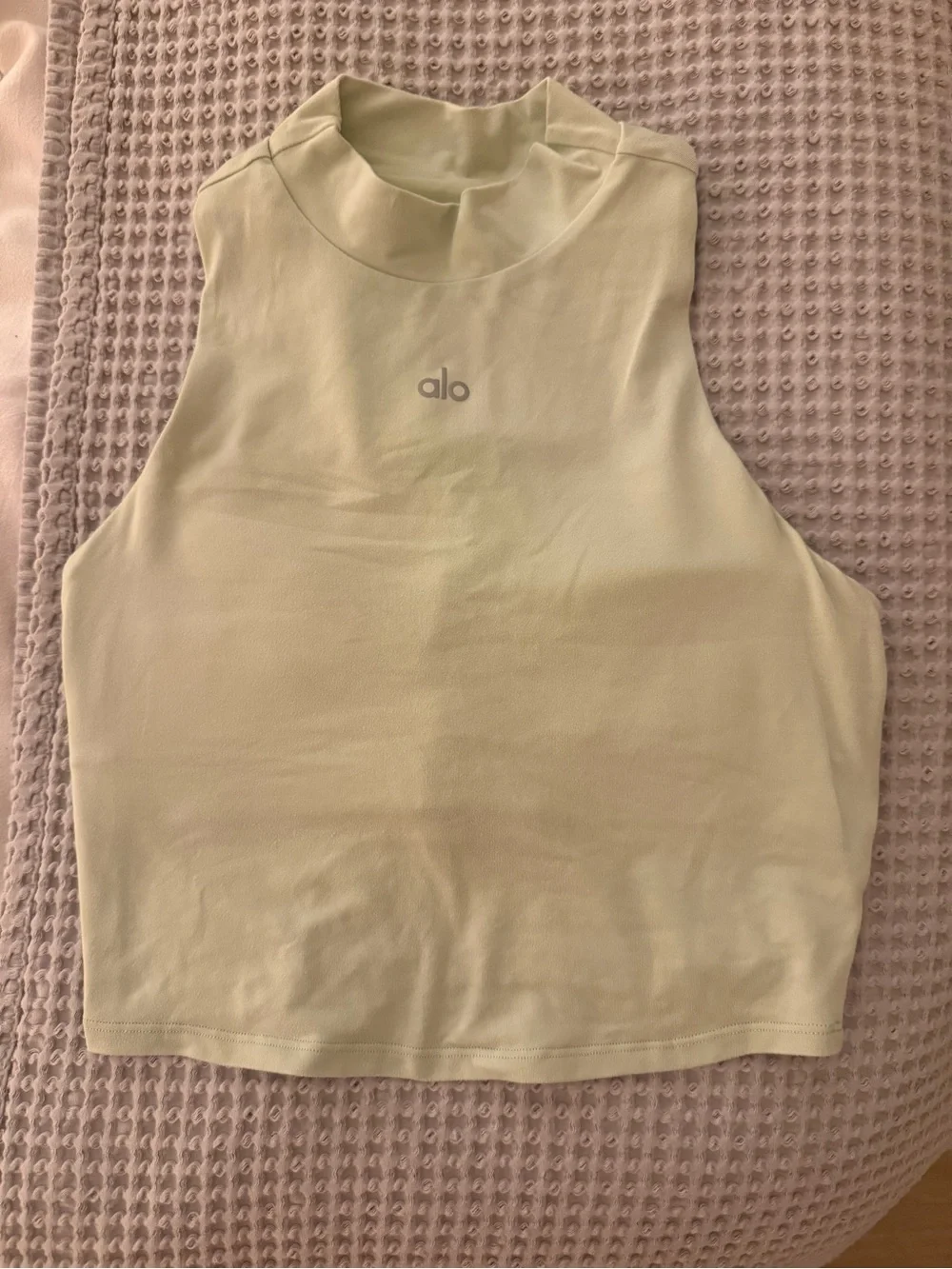 ALO Yoga High Neck Cropped Tank in Light Lime